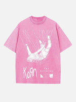 Korn Print Round Neck T-shirt