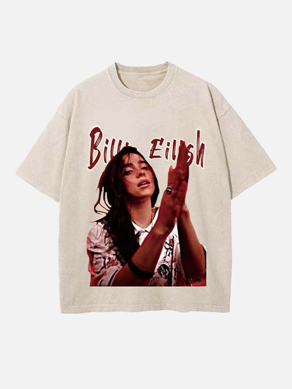 Billie Eilish Print Round Neck T-shirt