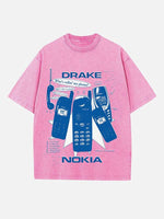 Drake Print Round Neck T-shirt