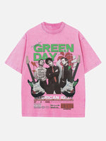 Green Day Print Round Neck T-shirt