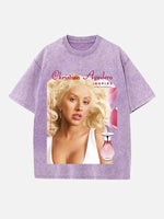 Christina Aguilera Print Round Neck T-shirt