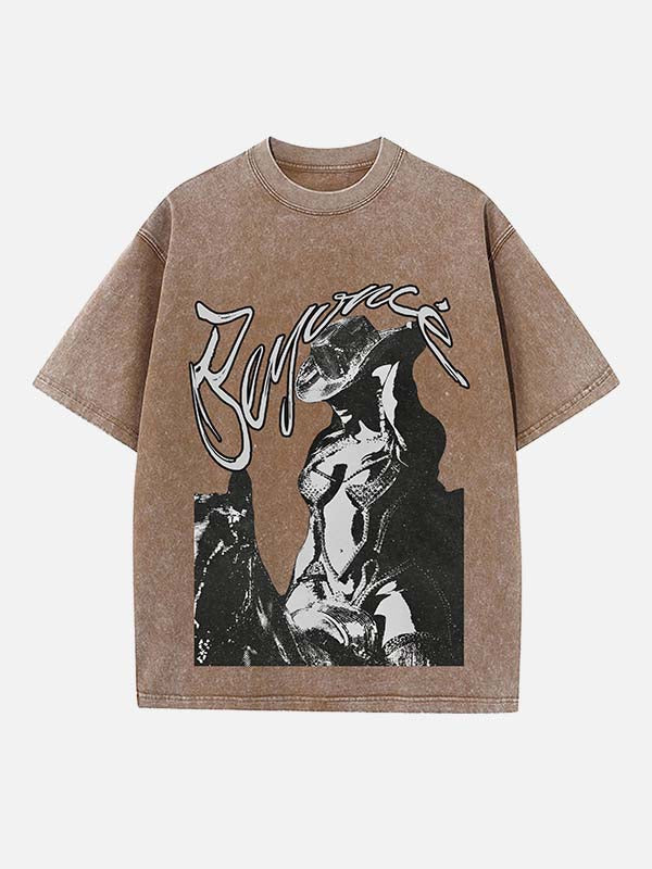 Beyoncé Print Round Neck T-shirt