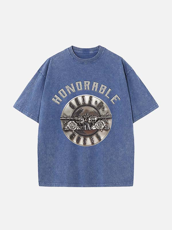 GUNS N' ROSES Print Round Neck T-shirt