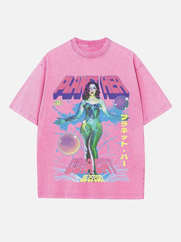 Doja Cat Print Round Neck T-shirt