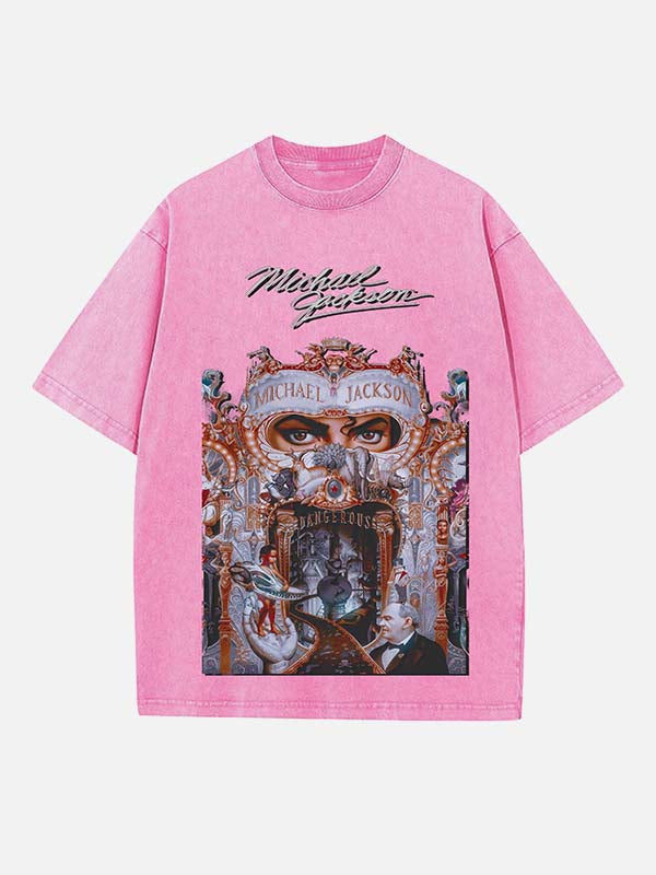 Michael Jackson Print Round Neck T-shirt