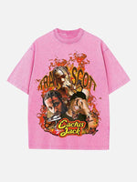 Travis Scott Print Round Neck T-shirt