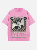 Led Zeppelin Print Round Neck T-shirt