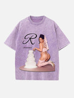 Rihanna Print Round Neck T-shirt