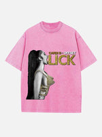 Cardi B Print Round Neck T-shirt