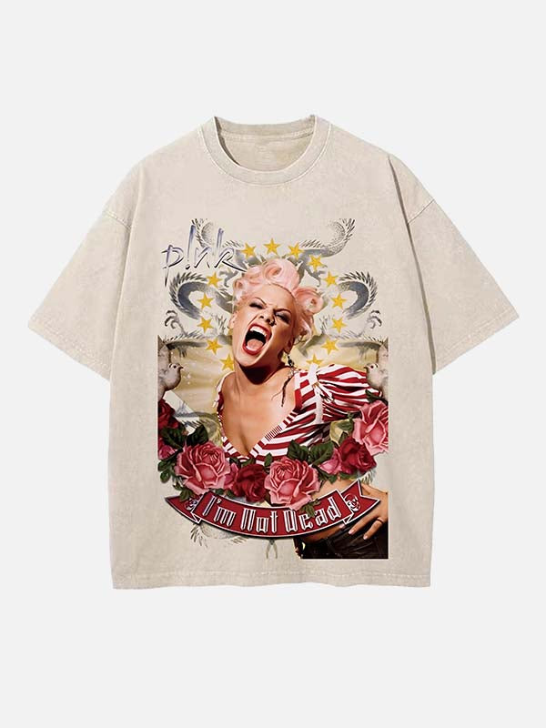 P!nk Print Round Neck T-shirt