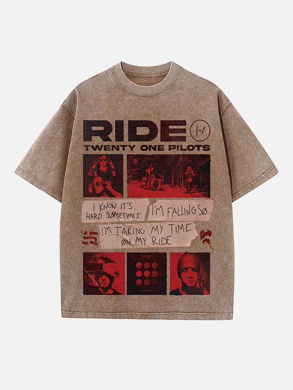 Twenty One Pilots Print Round Neck T-shirt