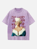 Rihanna Print Round Neck T-shirt