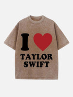 Taylor Swift Print Round Neck T-shirt
