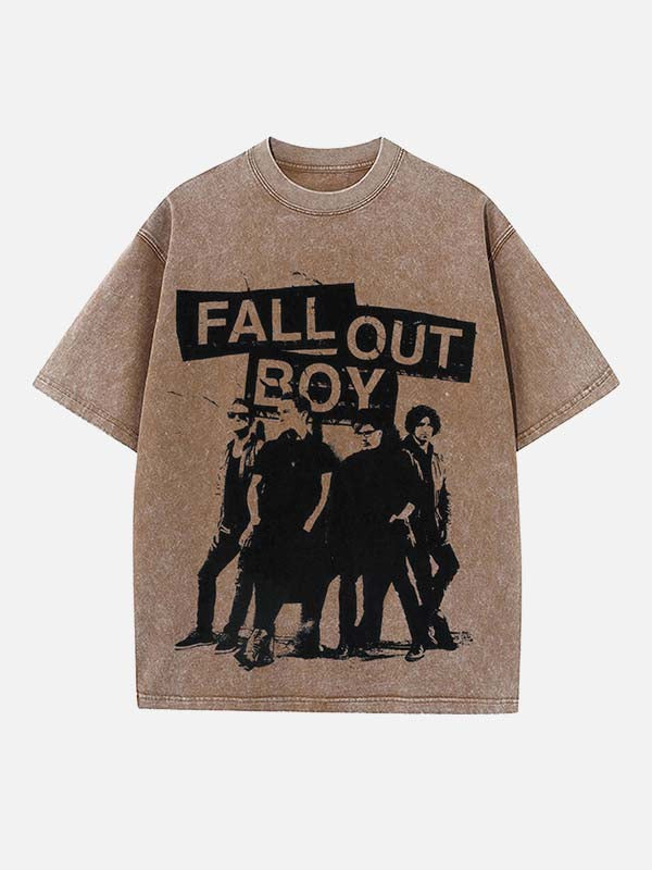 Fall Out Boy Print Round Neck T-shirt