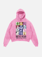 Britney Spears Print Slant Pockets Hoodie