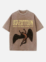 Led Zeppelin Print Round Neck T-shirt