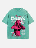 Miley Cyrus Print Round Neck T-shirt