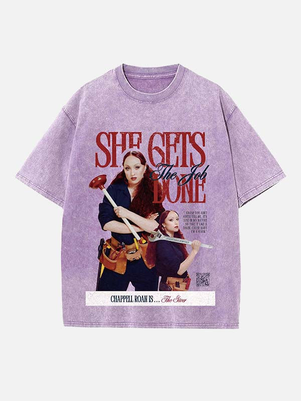 Chappell Roan Print Round Neck T-shirt