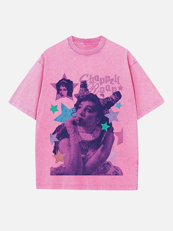 Chappell Roan Print Round Neck T-shirt