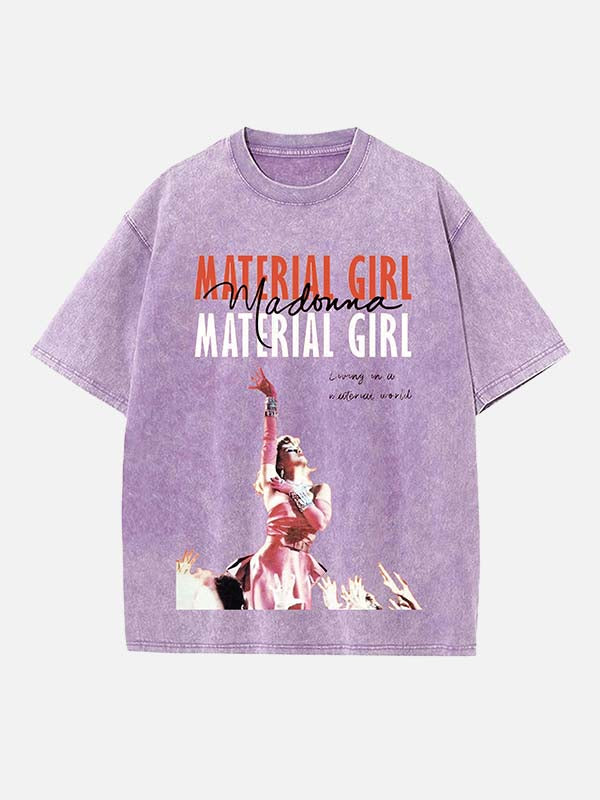 Madonna Print Round Neck T-shirt