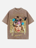 Dua Lipa Print Round Neck T-shirt