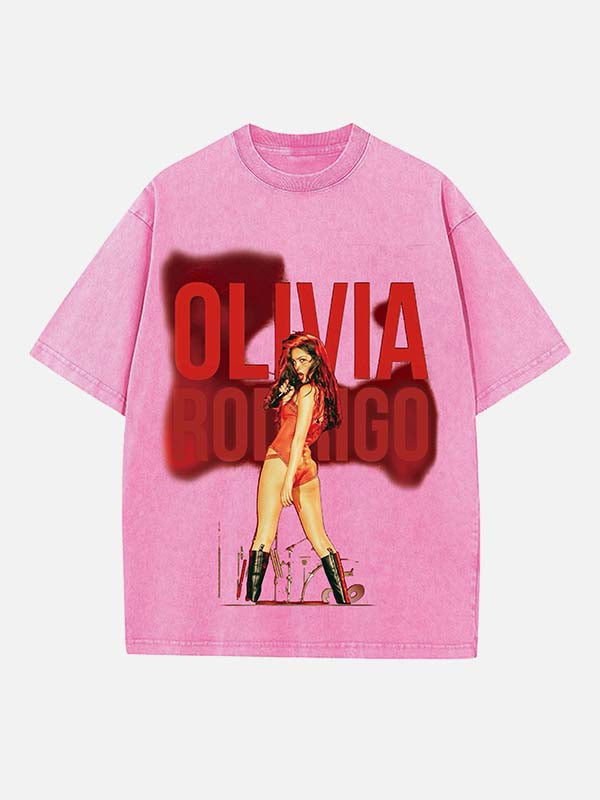 Olivia Rodrigo Print Round Neck T-shirt
