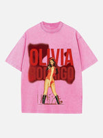 Olivia Rodrigo Print Round Neck T-shirt
