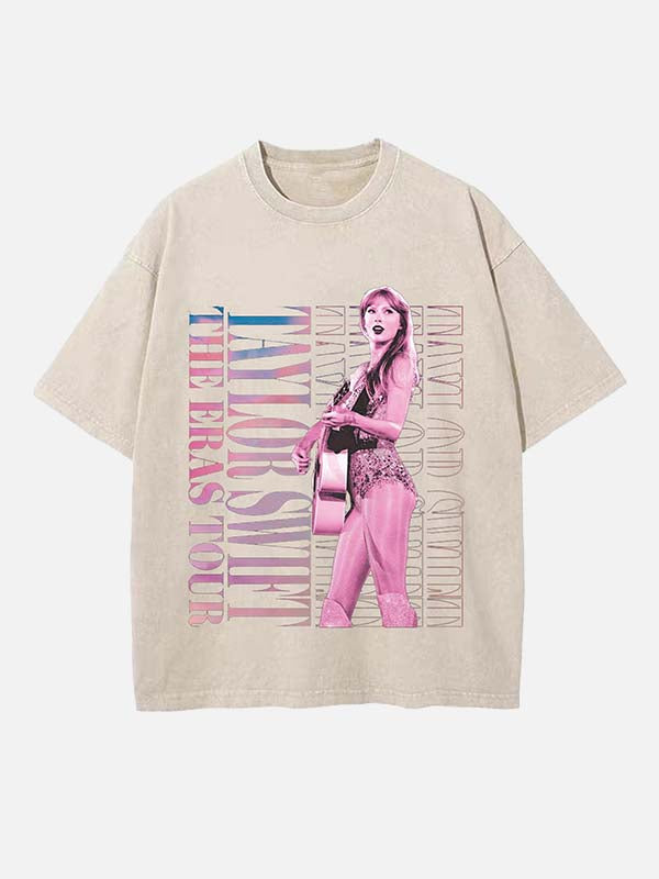 Taylor Swift Print Round Neck T-shirt