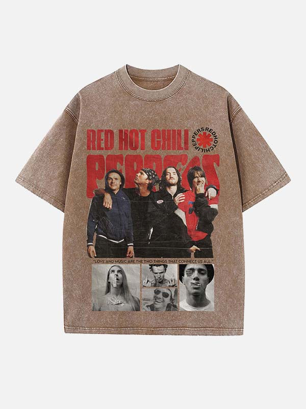 Red Hot Chili Peppers Print Round Neck T-shirt