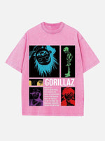 Gorillaz Print Round Neck T-shirt