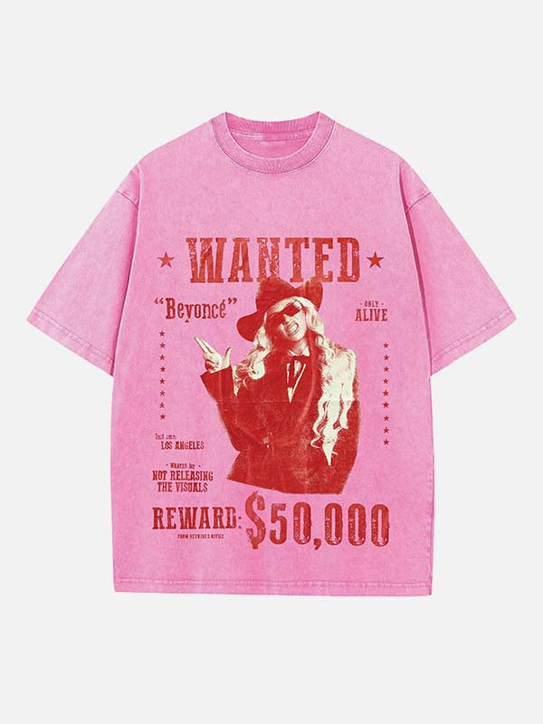 Beyoncé Print Round Neck T-shirt