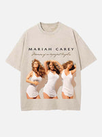 Mariah Carey Print Round Neck T-shirt