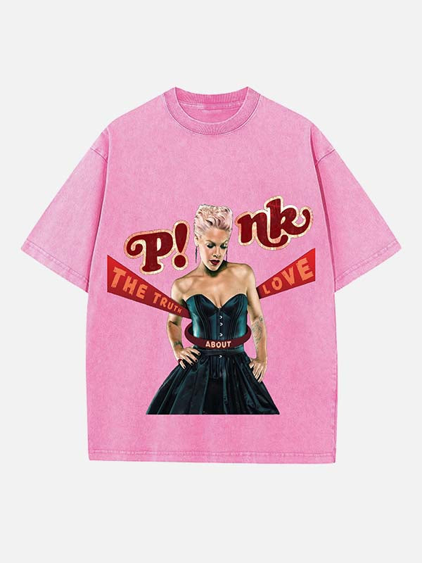P!nk Print Round Neck T-shirt