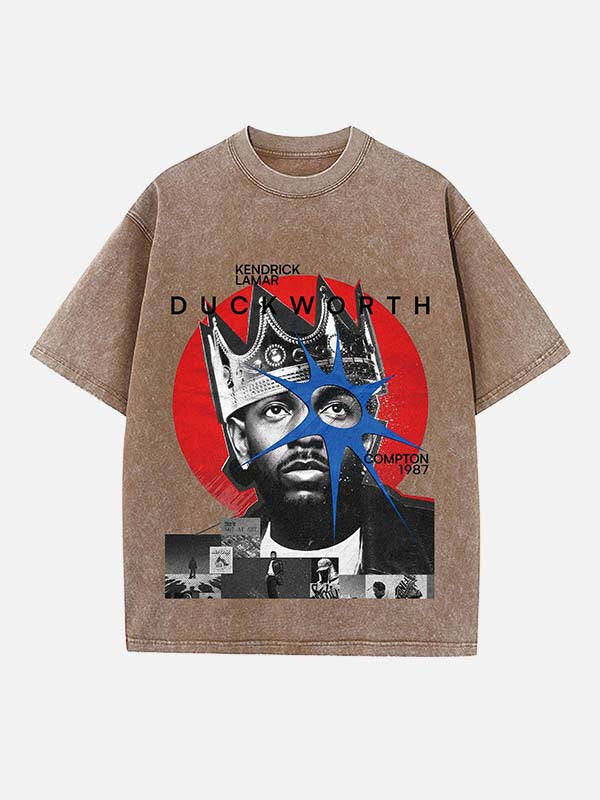 Kendrick Lamar Print Round Neck T-shirt