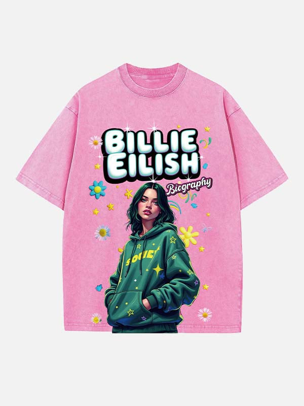 Billie Eilish Print Round Neck T-shirt