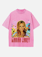 Mariah Carey Print Round Neck T-shirt