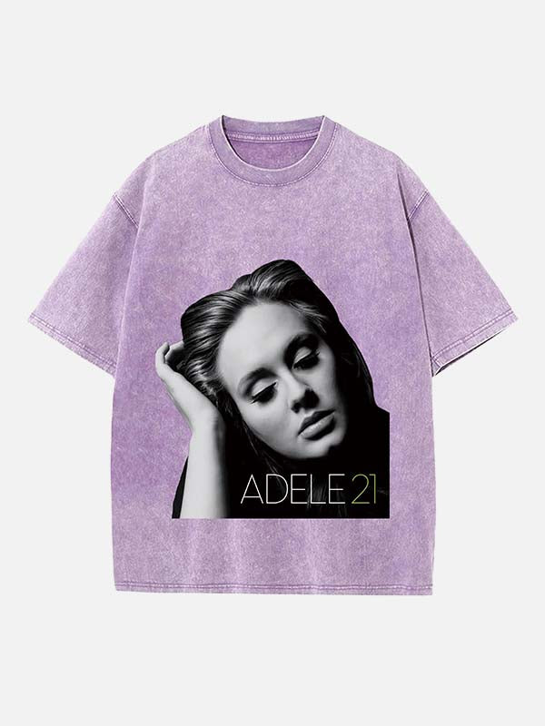 Adele Print Round Neck T-shirt