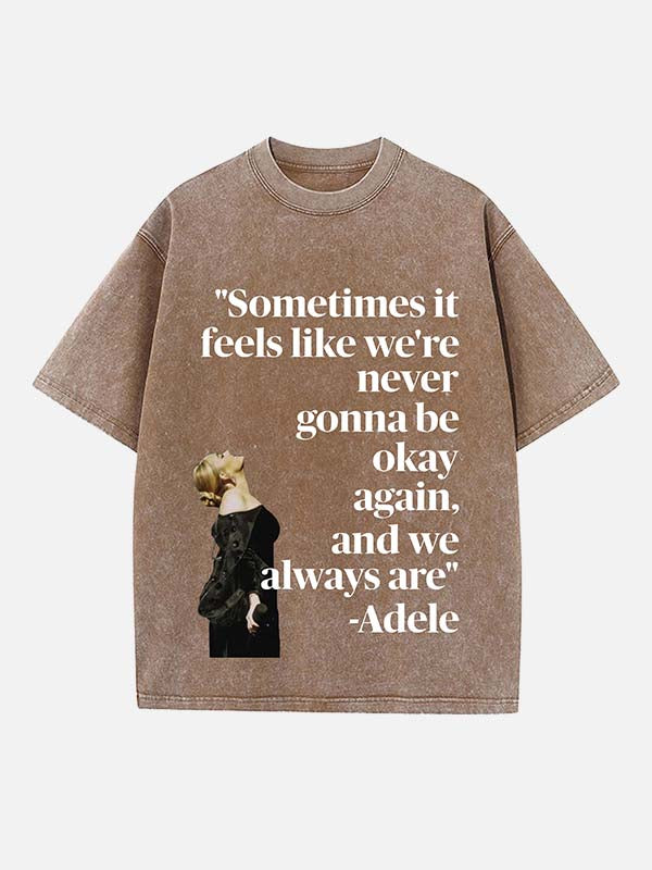 Adele Print Round Neck T-shirt