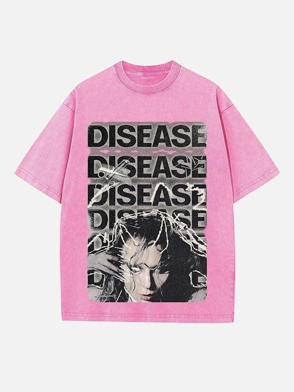 Lady Gaga Print Round Neck T-shirt