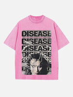 Lady Gaga Print Round Neck T-shirt