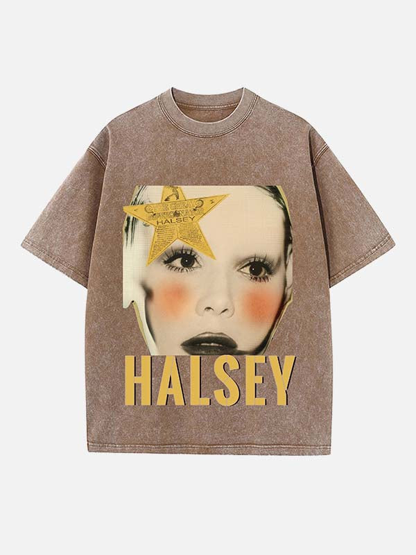Halsey Print Round Neck T-shirt