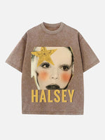 Halsey Print Round Neck T-shirt