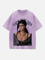 Rihanna Print Round Neck T-shirt