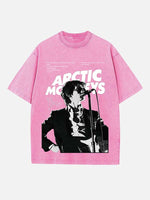 Arctic Monkeys Print Round Neck T-shirt