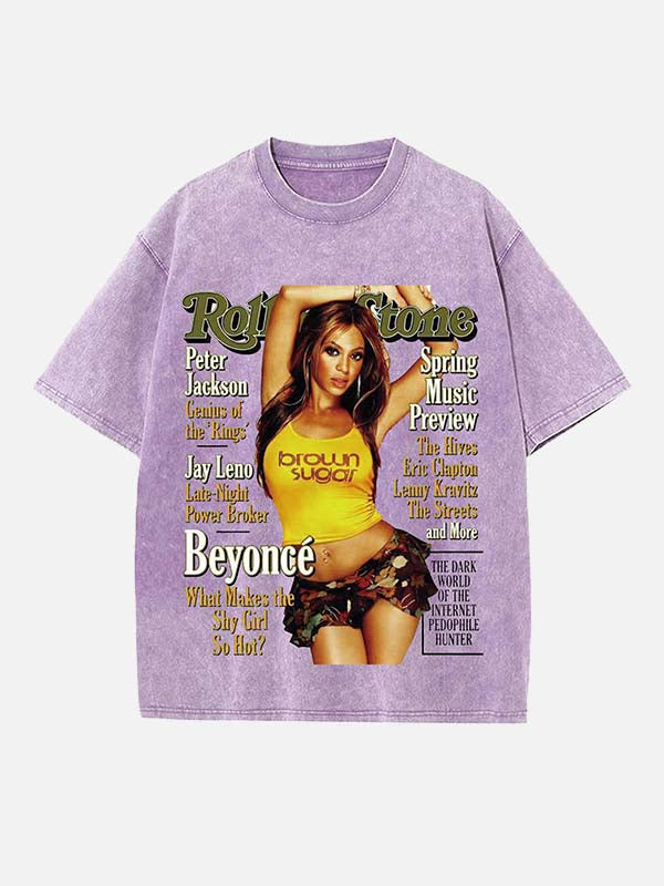Beyoncé Print Round Neck T-shirt