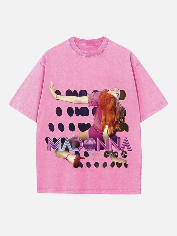Madonna Print Round Neck T-shirt