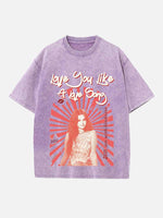 Selena Gomez Print Round Neck T-shirt