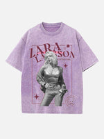 Zara Larsson Print Round Neck T-shirt