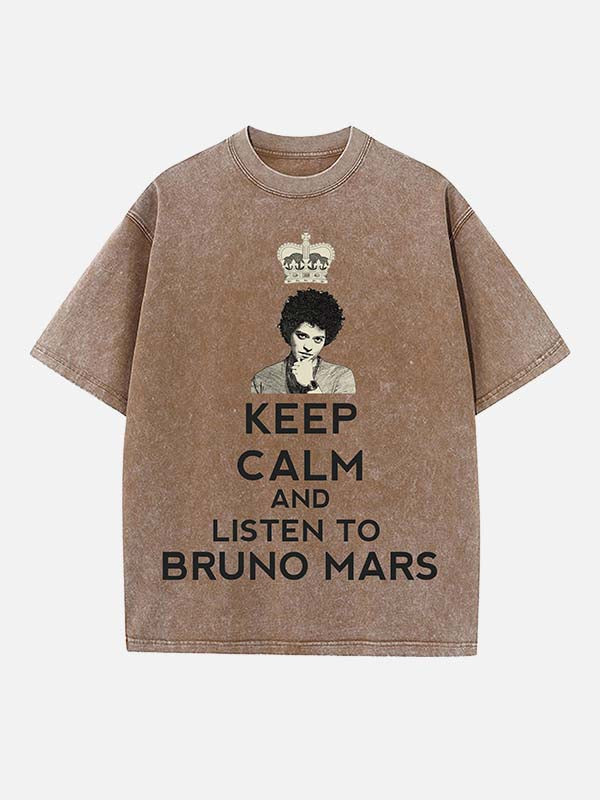Bruno Mars Print Round Neck T-shirt