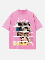 Kesha Print Round Neck T-shirt